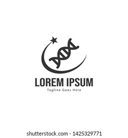 DNA logo template design with frame. minimalist DNA logo vector illustration