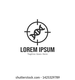 DNA logo template design with frame. minimalist DNA logo vector illustration