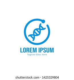 DNA logo template design with frame. minimalist DNA logo vector illustration