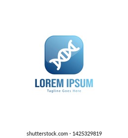 DNA logo template design with frame. minimalist DNA logo vector illustration