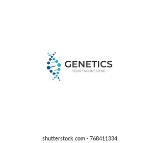 Dna Logo Template. Genetics Vector Design. Science And Medicine Illustration