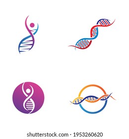 Dna logo vector illustration template design