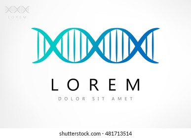 DNA logo vector. Laboratory logo design. 