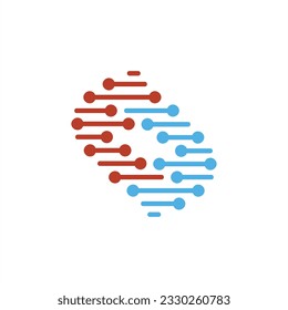 DNA logo vector modern two color combinations