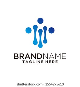 DNA logo vector template modern art simple