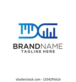 DNA logo vector template modern art simple