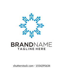 DNA logo vector template modern art simple