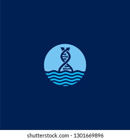 DNA logo water vector icon illustration