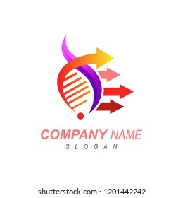 
DNA logos and arrows + genetic logo of life