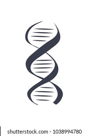 DNA logotype of nucleotides carrying genetic instructions vector isolated icon, deoxyribonucleic acid chain logo design in black and white colors