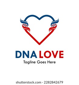 dna love design logo template illustration