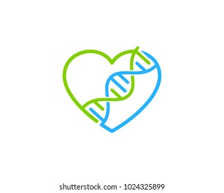 Dna Love Icon Logo Design Element