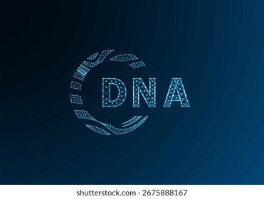 Diseño de Vector de logotipo de letra de polietileno baja de ADN. Diseño de logotipo de poliéster inferior de ADN. Diseño único del logotipo del bajo poli del ADN.