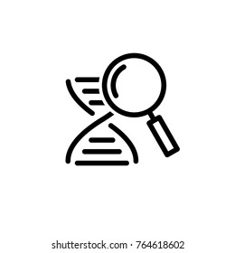 dna, magnifier icon vector