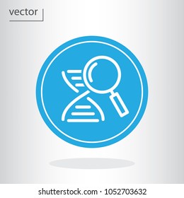 dna, magnifier icon - vector illustration EPS 10, flat design icon