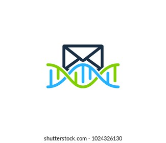 Dna Mail Icon Logo Design Element