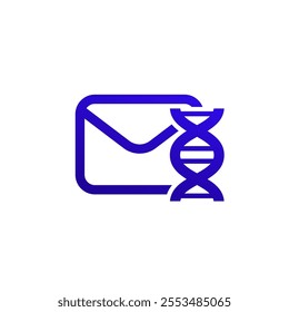 dna mail logo design, vector icon