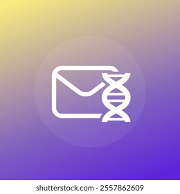 dna mail vector icon for web