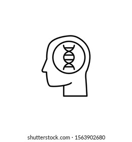 DNA, man, brain icon. Simple line, outline vector of gene modification icons for ui and ux, website or mobile application