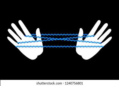 DNA Manipulation Concept. Genetic Engineering. DNA In The Form Of A Thread From The Game Cat's Cradle