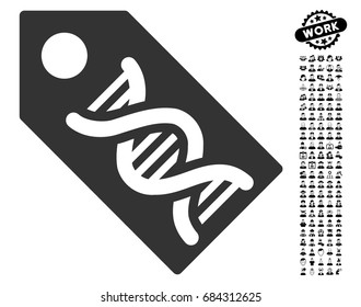 DNA Marker icon with black bonus people graphic icons. DNA Marker vector illustration style is a flat gray iconic symbol for web design, app user interfaces.