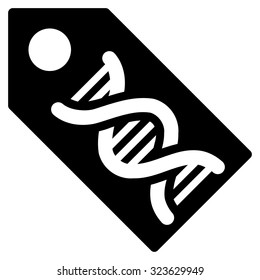 Dna Marker vector icon. Style is flat symbol, black color, rounded angles, white background.