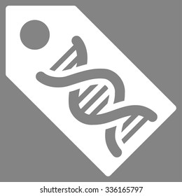Dna Marker vector icon. Style is flat symbol, white color, rounded angles, gray background.