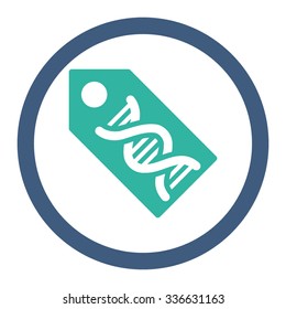 DNA Marker vector icon. Style is bicolor flat rounded symbol, cobalt and cyan colors, rounded angles, white background.