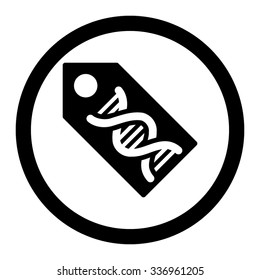 DNA Marker vector icon. Style is flat rounded symbol, black color, rounded angles, white background.