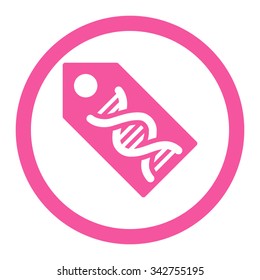 DNA Marker vector icon. Style is flat rounded symbol, pink color, rounded angles, white background.