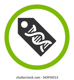 DNA Marker vector icon. Style is bicolor flat rounded symbol, eco green and gray colors, rounded angles, white background.