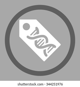 DNA Marker vector icon. Style is bicolor flat rounded symbol, dark gray and white colors, rounded angles, silver background.