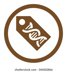 DNA Marker vector icon. Style is flat rounded symbol, brown color, rounded angles, white background.