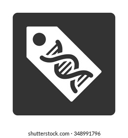 Dna Marker vector icon. Style is flat rounded square button, white and gray colors, white background.