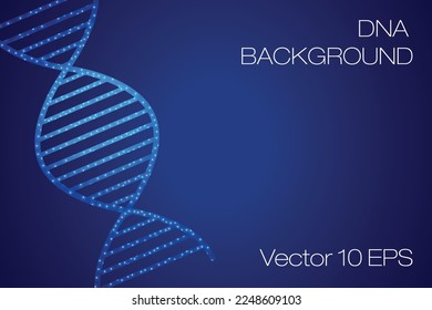 DNA Medical Blue Background Vector