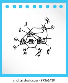 DNA for medical hand drawn - vector illustration