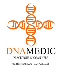 Modelo de vetor de design de logotipo DNA MEDICAL