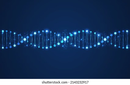 ADN. Ciencia médica, biotecnología genética, biología química. Concepto de tecnología de la innovación y experiencia en tecnología nana