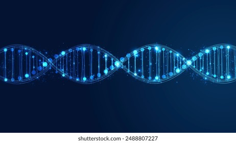 ADN. Ciencias médicas, biotecnología genética, química y biología. Concepto de tecnología de innovación y antecedentes de nanotecnología