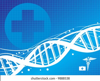 dna with medical sign vector illustration abstract background