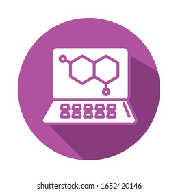 dna medical symbol in laptop block style vector illustration design