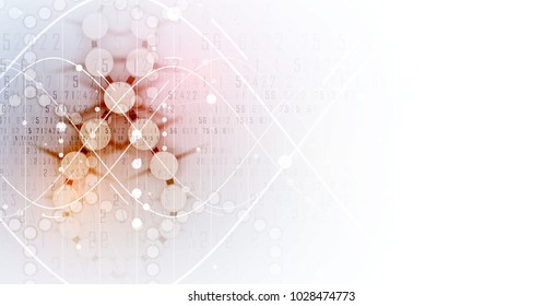 dna and medical and technology background. futuristic molecule structure presentation