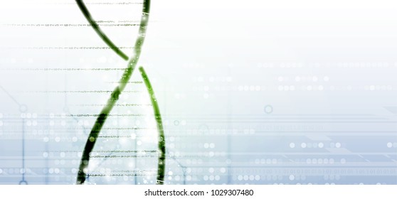 dna and medical and technology background. futuristic molecule structure presentation