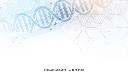 dna and medical and technology background. futuristic molecule structure presentation. for business solution