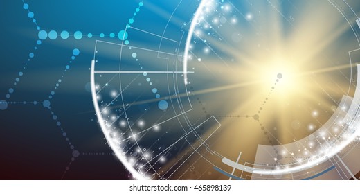 dna and medical and technology background. futuristic molecule structure presentation. for business solution