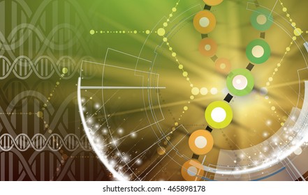 dna and medical and technology background. futuristic molecule structure presentation. for business solution