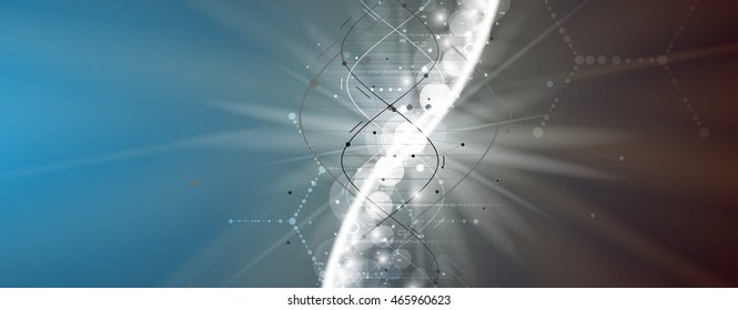 dna and medical and technology background. futuristic molecule structure presentation. for business solution