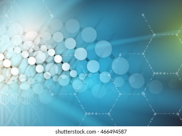 dna and medical and technology background. futuristic molecule structure presentation. for business solution