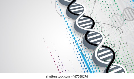 dna and medical and technology background. futuristic molecule structure presentation. for business solution