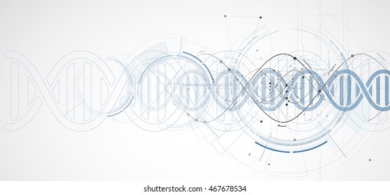 dna and medical and technology background. futuristic molecule structure presentation. for business solution